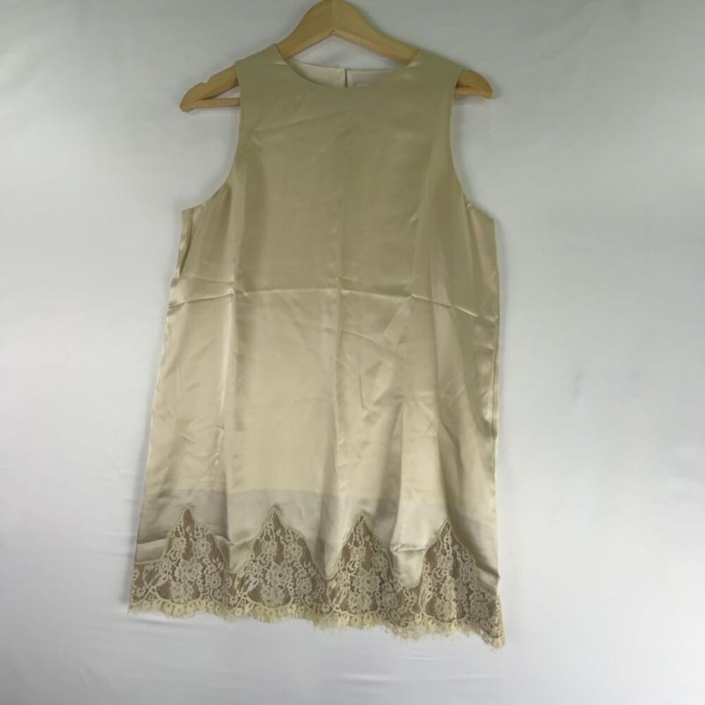 Reformation Silk Dress In Almond